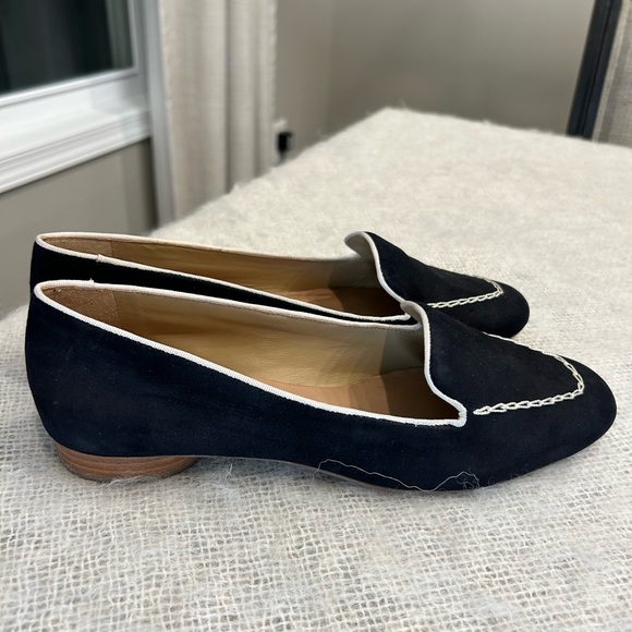 Bernardo for Anthropologie Women’s Edyth Black leather Slip-On Loafers, Size 9 - Picture 2 of 11